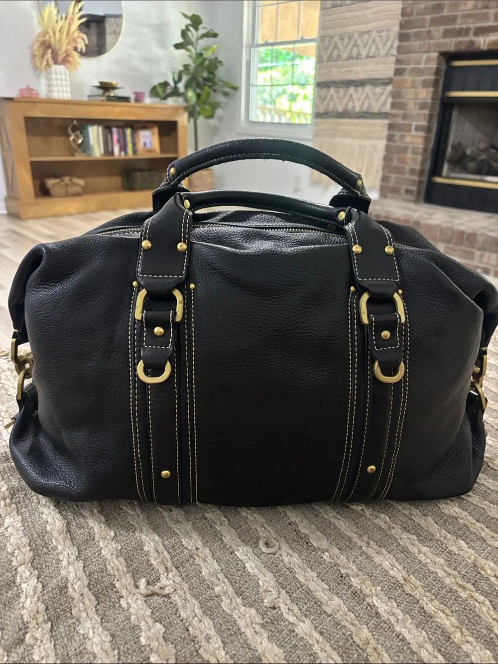 Kennedy Cole Black Leather Hobo Large Handbag